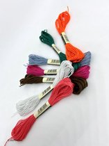 Borduurgaren - 100 Verschillende Kleuren – 8 Meter Lang Draad/Garen - Regenboogkleuren – Borduurwerken – Multi-colour – DIY-borduurwerk – 100% Polyester