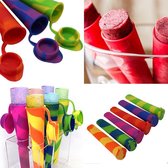 kleurrijke siliconen ijsvormen - (per 6 stuks) - ijsmakers - ijslollys - luxe waterijsjes - popmaker - DIY ijs maken - verschillende kleuren -