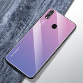 Voor Huawei Honor 8X Gradient Color Glass Case (lichtpaars)