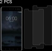 2 STUKS voor Nokia 6 0,26 mm 9 H Oppervlaktehardheid Explosieveilig Niet-volledig scherm Gehard glas Schermfilm