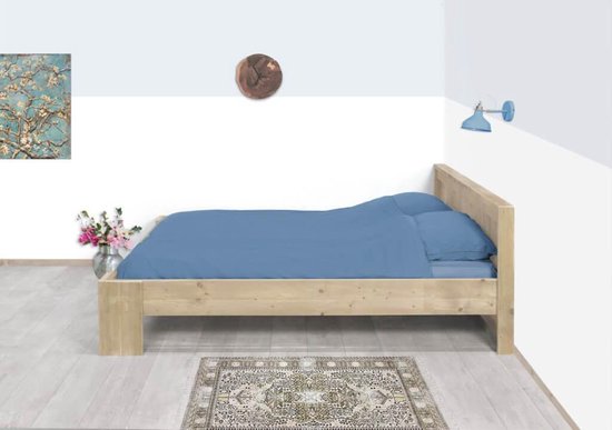 Steigerhout bed blokpoot - 180x200 - oud steigerhout - kwaliteit