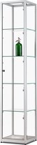 Luxe vitrine Galaxie-400 zilver met LED zij verlichting
