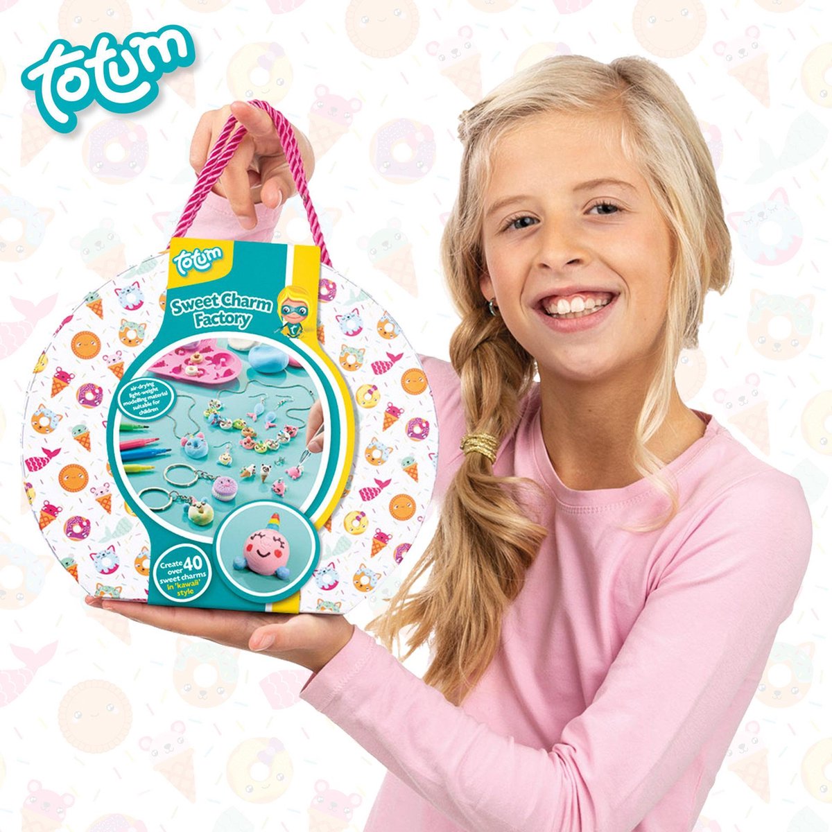 Totum knutsel koffertje kawaii sieraden, armbandjes maken - Sweet Charm Factory - creatief speelgoed meisjes vanaf 5 jaar cadeau tip — afbeelding 7