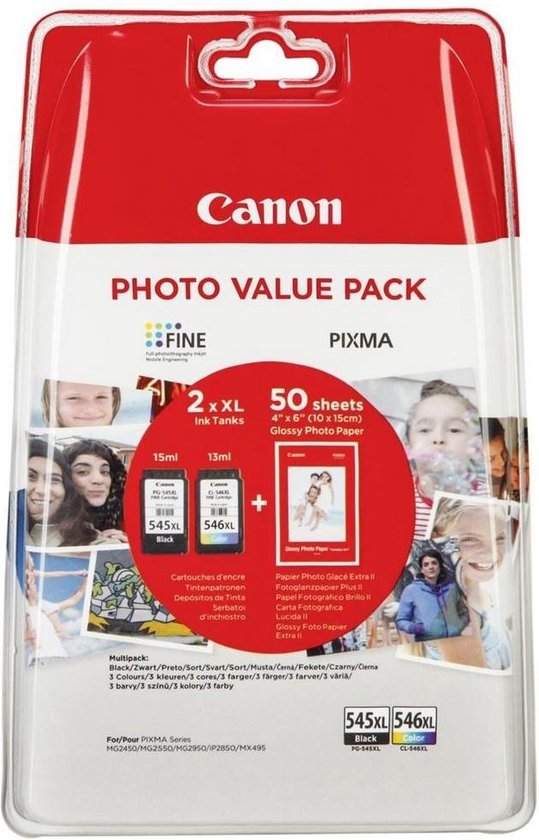 Canon PG-545XL/CL-546XL - Inktcartridge - MultiPack - CMYK - 8286B006