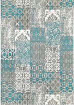 Vintage Vloerkleed Patchwork - Deco Bright - 140x200 Turqoise Tapijt