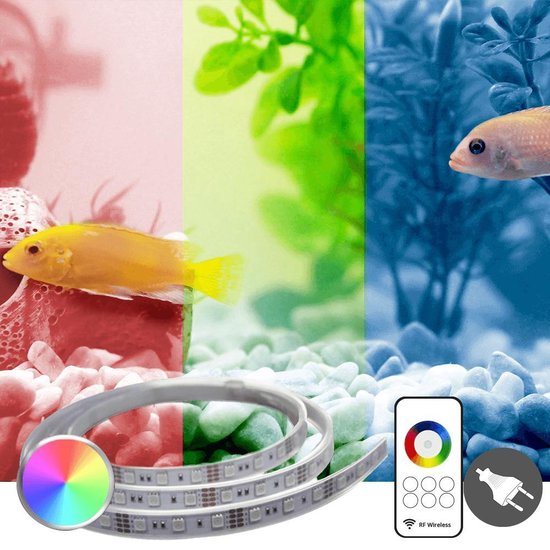 Aquarium led strip multicolor - 10 t/m 50 cm - complete set met bediening -...