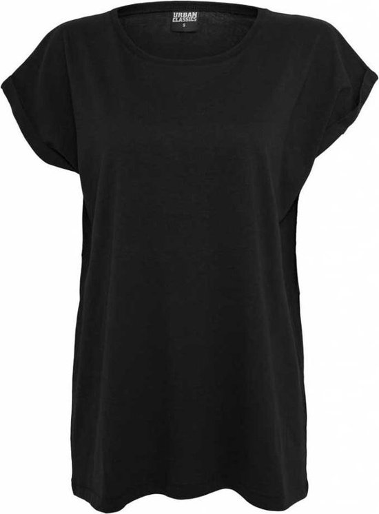 Urban Classics - Extended Shoulder Dames T-shirt - XS - Zwart