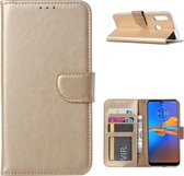 Motorola Moto E6 Plus - Bookcase Goud - portemonee hoesje