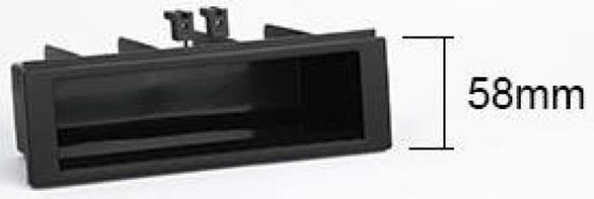 Bakje voor double DIN inbouwframe 182x113 mm Zwart