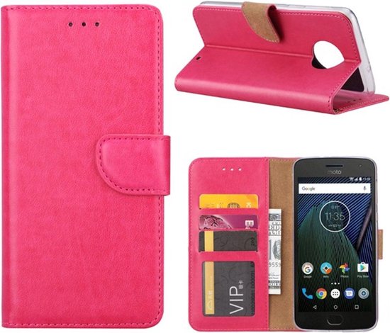 Motorola Moto G6 Play - Bookcase Roze - portemonee hoesje | bol.com