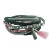 Clayre & Eef Armband Ø6-7cm zwart/roze