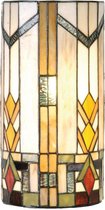 LumiLamp Wandlamp Tiffany 20x11x36 cm Beige Groen Glas Halfrond Muurlamp