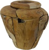 SENSE Teakhouten vaas - Houten decoratie - Gerecycled hout - Ornament - Wortelhout deco - Vensterbank vaas