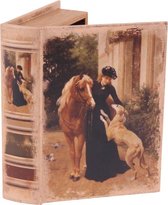 Book box 23 cm Lady with horse and dog
