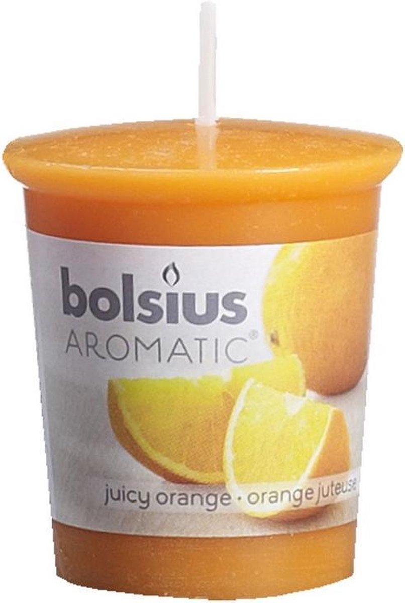 Bolsius Geurkaars Geurvotive rond 53 45 Juicy Orange 6 stuks