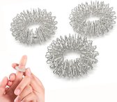 BrellaVio® Acupressuur Ring - 3 Stuks - Triggerpoint Massage - Acupressure Ringen - Yoga Chakra Massage - Zilver