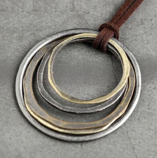 Lange ketting met metalen cirkels | bol.com