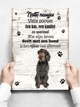 Wandbord hond: Duitse Staande Hond Draadhaar - 30 x 42 cm