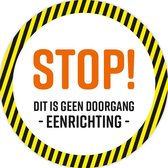 Corona vloersticker rond (100x100)"Looprichting -STOP-" 5 stuks