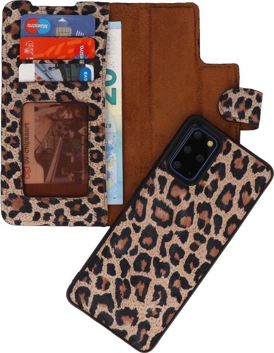 Bestcases Luipaard 2 in 1 Leer Bookstyle Hoesje Geschikt voor Samsung Galaxy S20 Plus