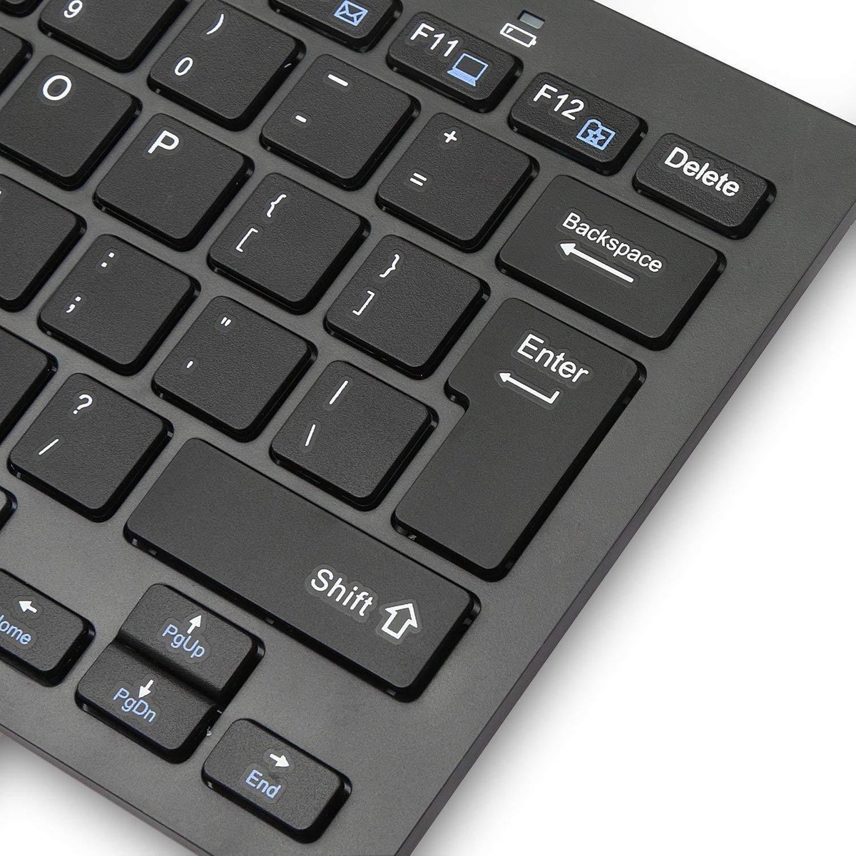 TECKNET Clavier Sans Fil Mini AZERTY - Ultra-Fin 5mm - 10m Portée - Pour PC, Portable, Windows