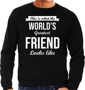 Worlds greatest friend cadeau sweater zwart voor heren - verjaardag kado trui voor een beste vriend / BFF L