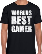 Worlds best gamer / werelds beste gamer cadeau t-shirt zwart heren L