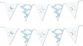 Set van 2x stuks vlaggenlijnen ster geboorte jongen 10 meter - Geboorte feestartikelen baby jongen blauw