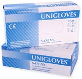 Unigloves SafeTec Latex wegwerp handschoenen - Poedervrij - Maat L 8-9 - 100 stuks