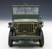 Jeep Willys (army green) - 1943 met trailer en accesoires - AutoArt 1/18
