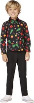 OppoSuits Christmas Icons Black - Kerst Overhemd - Kerst - Maat: 8 jaar