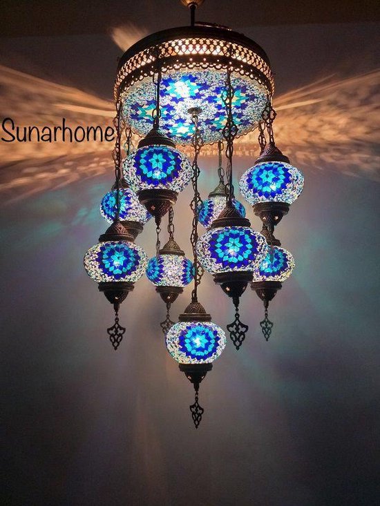 Mozaiek lamp - Turkse lamp - Hanglamp - Kroonluchter - Verlichting -  Oosterse lamp -... | bol.com