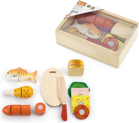 Viga Toys - Snijset Houten Speelgoed Lunch Box | bol.com