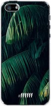 6F hoesje - geschikt voor iPhone SE (2016) -  Transparant TPU Case - Palm Leaves Dark #ffffff