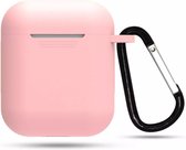 Airpods hoesje -  siliconen case -  cover - beschermhoesje - licht roze