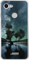 Google Pixel 3 Hoesje Transparant TPU Case - Space Tree #ffffff