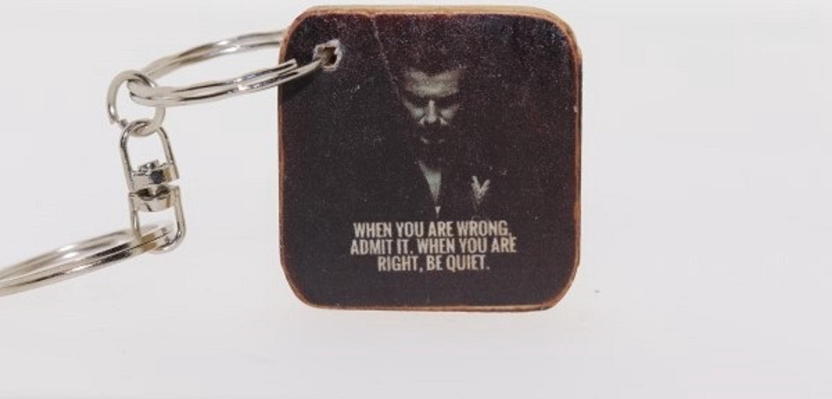 Quote sleutelhanger 3x3 cm When you are wrong