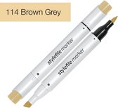 Stylefile Marker Brush - Brown Grey - Hoge kwaliteit twin tip marker met brushpunt