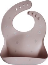 Bavoir bébé Mushie en silicone avec plateau de collecte | Marguerite | Sans phtalate BPA| lavable