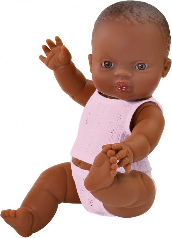 Paola Reina Gordi baby doll dark girl avec sous-vêtements 34cm | bol.com