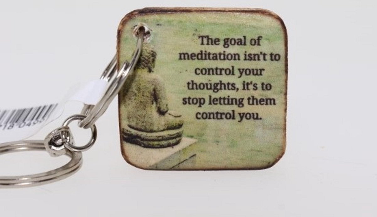 Quote sleutelhanger 3x3 cm The goal of meditation