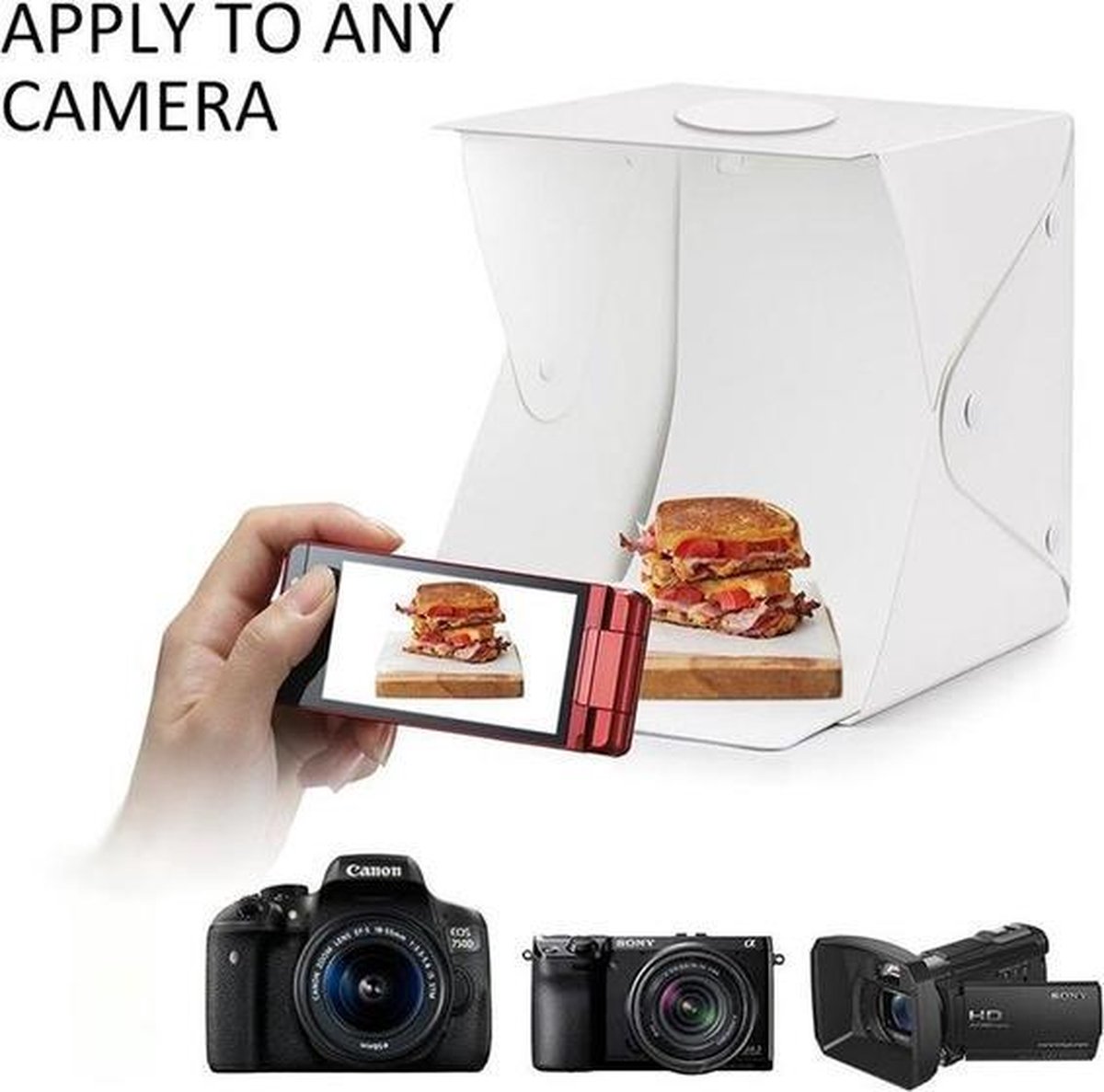 Mini Fotostudio Lightbox 1 LED Strips 24cm Foto