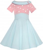 Darlene Kids Dress Pink Blue . Feestjurk Meisje - Meisjes Jurken - Baby Jurk - Baby Kleding Meisjes