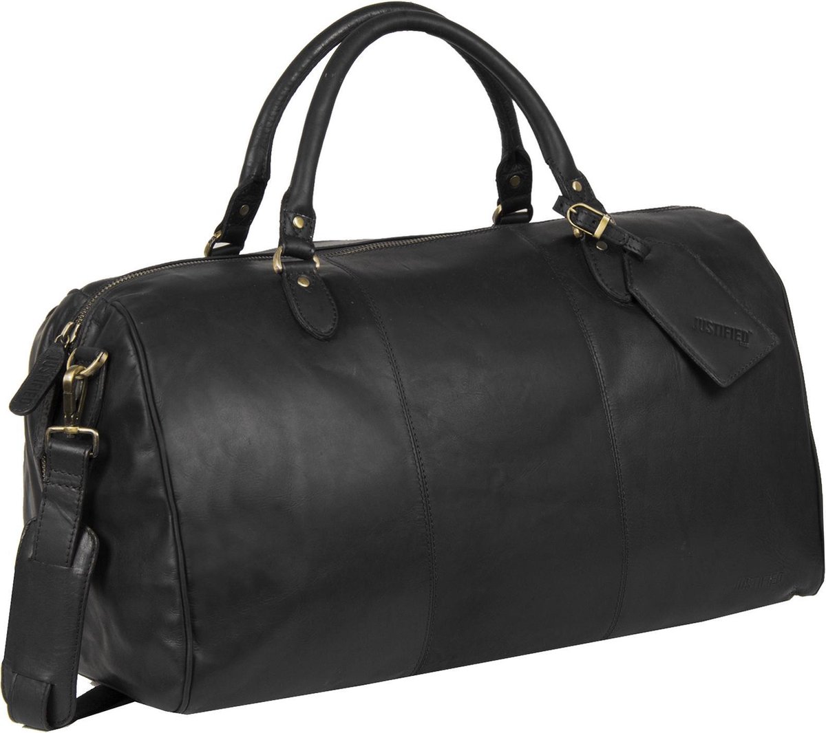 Justified Bags® - Max Duffel - Zwarte Leren Weekendtas - Reistas - 43L