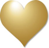 Goudfolie sticker in de vorm van een hartje - 24 stuks - 3,5 cm