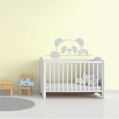 Muursticker Pandabeer - Lichtgrijs - 100 x 43 cm - baby en kinderkamer dieren