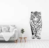 Muursticker Tijger Lopend - Zwart - 52 x 120 cm - slaapkamer woonkamer dieren