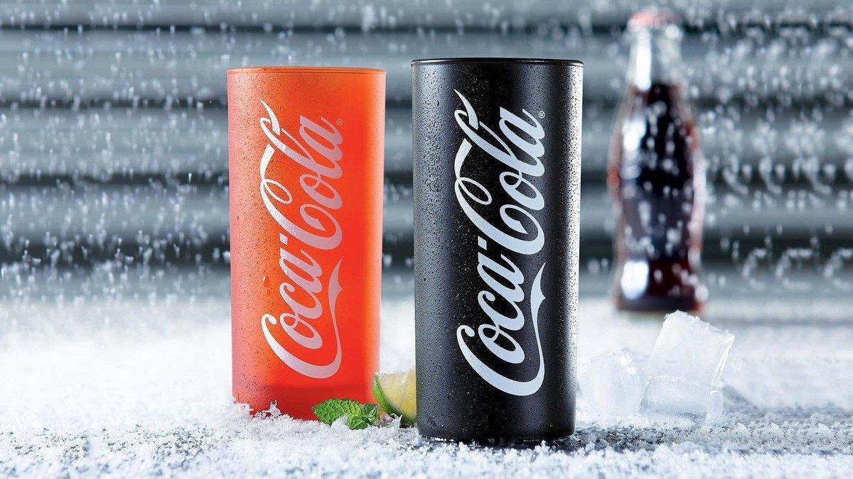 Verre Coca Cola tube frozen noir et blanc 27 cl