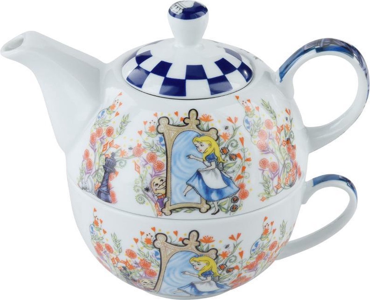 Tea Pottery Teapot Alice Trough The Looking Glass Tea for One (ATL016)