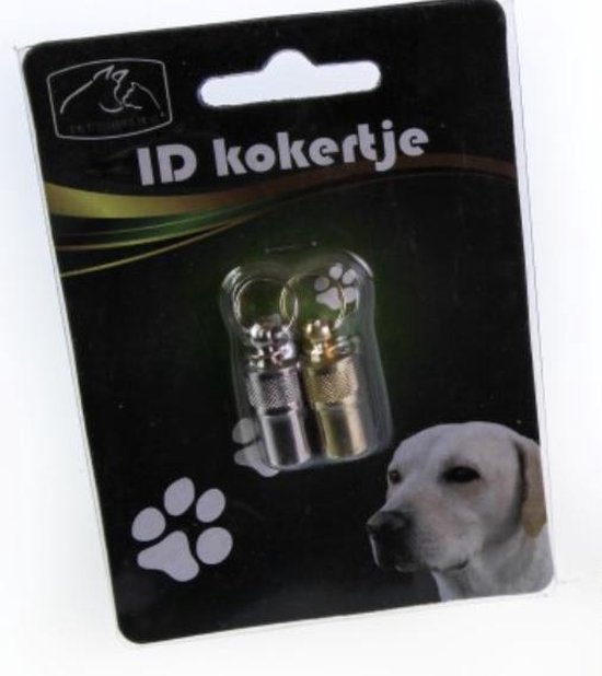 Pellen druiven Eenvoud Adreskoker 2 stuks - Huisdieren ID kokertje - Hond en of Kat - 3 CM -  zilver kleur en... | bol.com